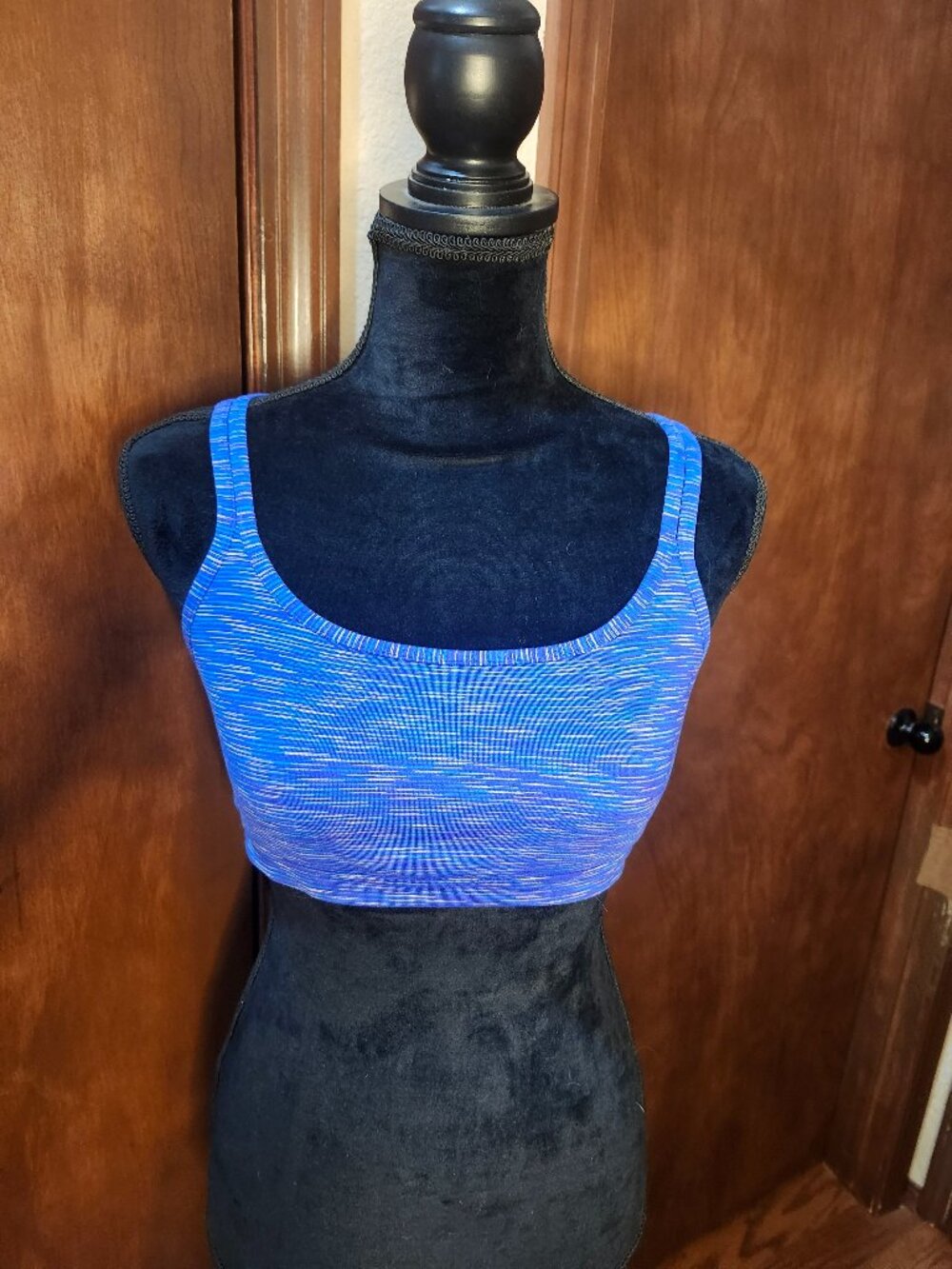 Sports Bra Athleta Full Focus Space Dye Cross Strappy Size Medium Blue Purple